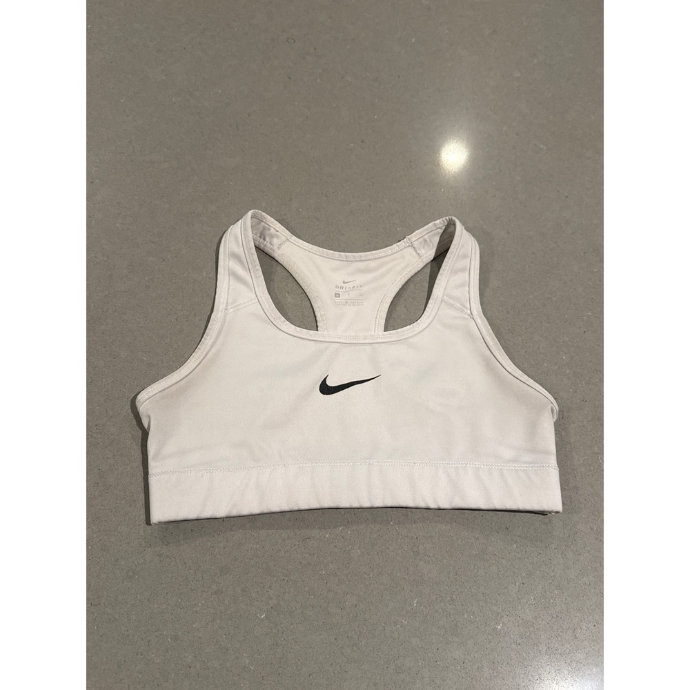 Nike Dri-FIT Sports‎ Bra Padded Racerback White Workout Activewear Top